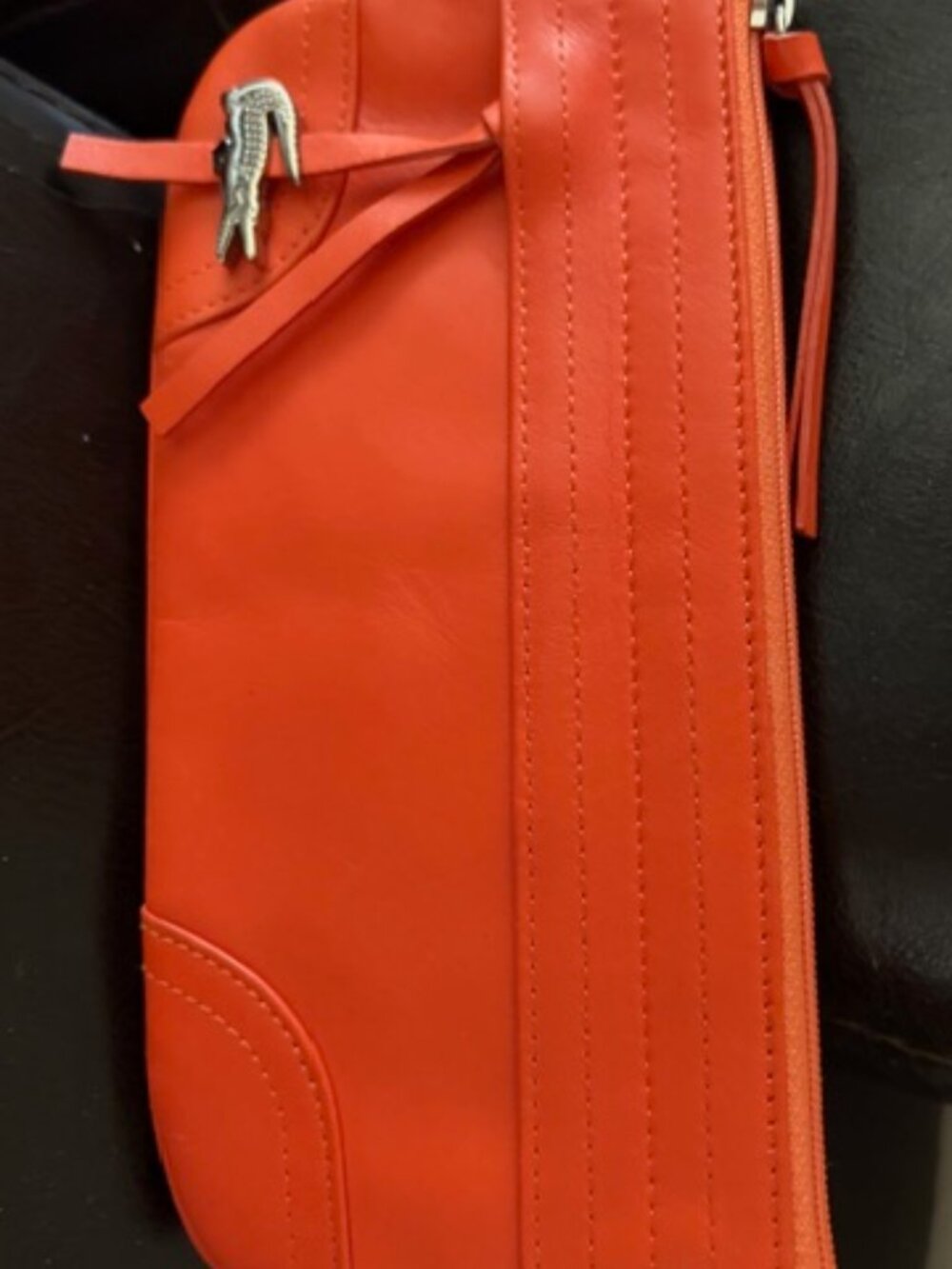 Lacoste Orange Zip Pencil Case
